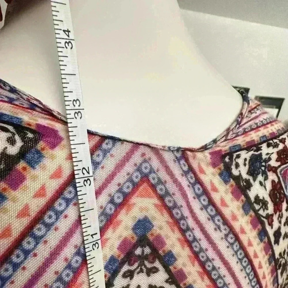 Fringe Trimmed Multi-colored Wrap/Kimono—One Size - Picture 6 of 10